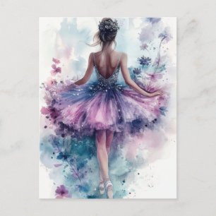 Carte Postale La Magnifique Aquarell Ballerina dans le Tutu