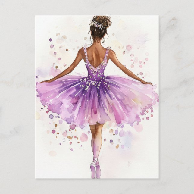Carte Postale La Magnifique Aquarell Ballerina dans le Tutu (Devant)
