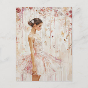 Carte Postale La Magnifique Aquarell Ballerina dans le Tutu