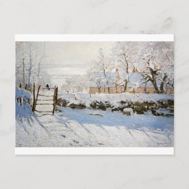 Carte Postale La Magpie de Claude Monet (Devant)