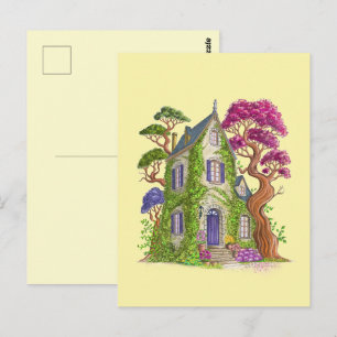 Carte Postale La maison au lièrre et ses arbres géants.