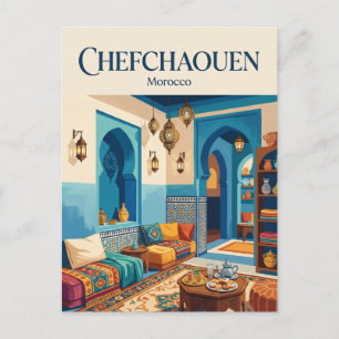 Carte Postale La Maison de Thé Lanterne Azur Maroc