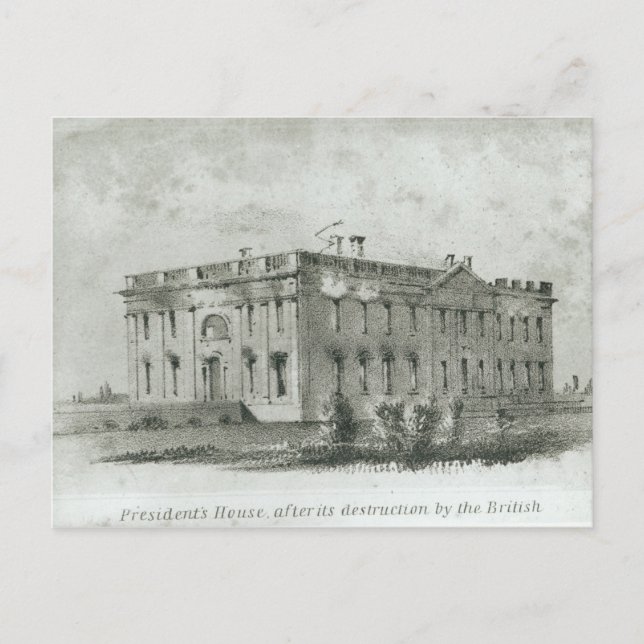 Carte Postale La Maison du Président après sa destruction (Devant)