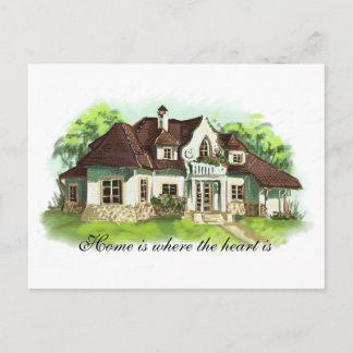 Carte Postale La maison est là où se trouve le coeur