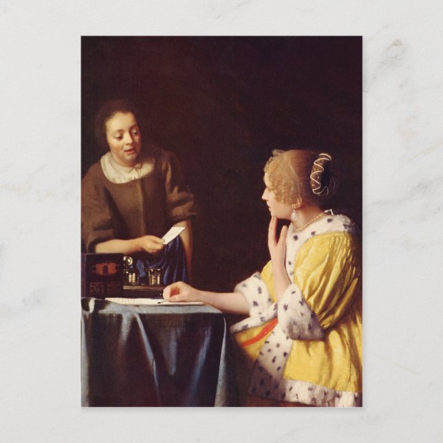 Carte Postale La maîtresse de maison par Johannes Vermeer (Devant)