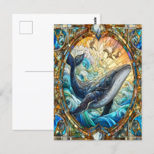 Carte Postale La Majestueuse Mosaïque Marine Une Baleine De Verr