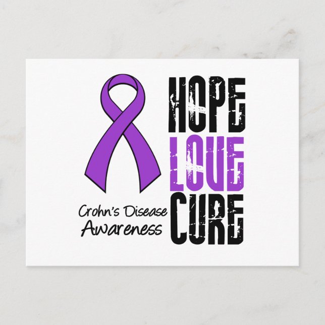 Carte Postale La maladie de Crohn Hope Love Cure Ribbon (Devant)