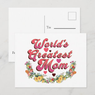 Carte Postale La maman la plus grande du monde de fleurs