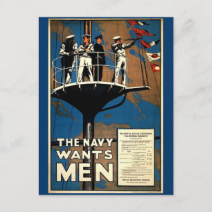 Carte Postale La Marine veut des hommes