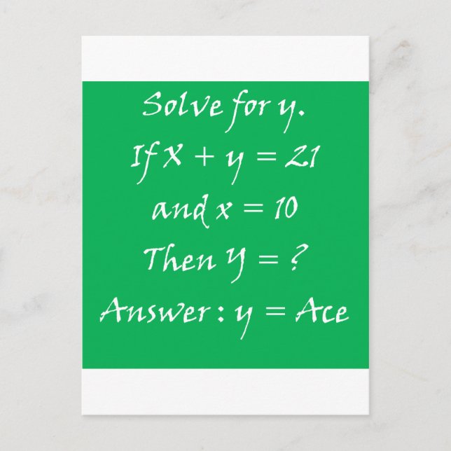 Carte Postale La mathématiques du joueur (Devant)
