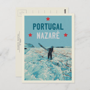 Carte Postale La meilleure illustration du spot de surf de Nazar