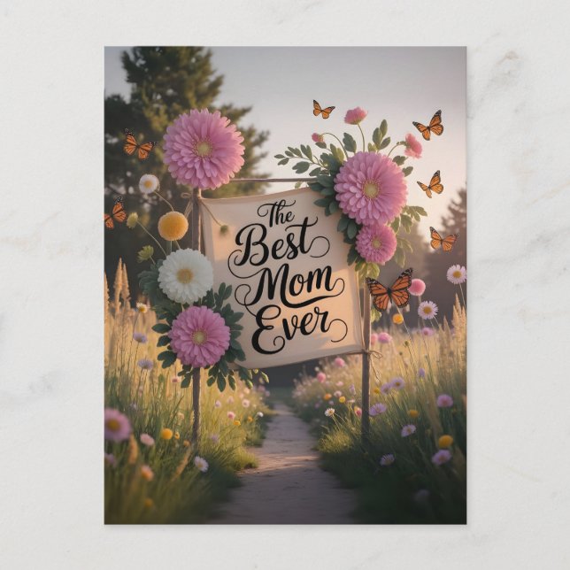 Carte Postale La Meilleure Maman du Monde - Célébration de la Fê (Devant)