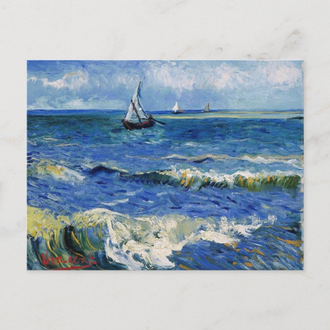 Carte Postale La Mer à Saintes Maries de la Mer, Van Gogh Post (Devant)