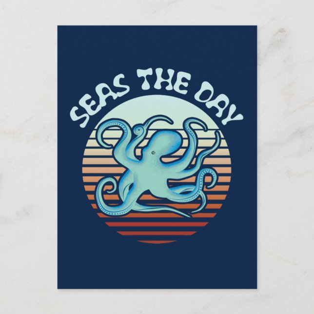 Carte Postale La Mer Le Jour | Vibes d'été Octopus (Devant)