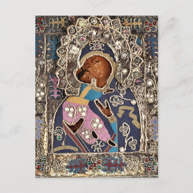 Carte Postale La Mère de Dieu Vladimirskaya Icon orthodoxe (Devant)