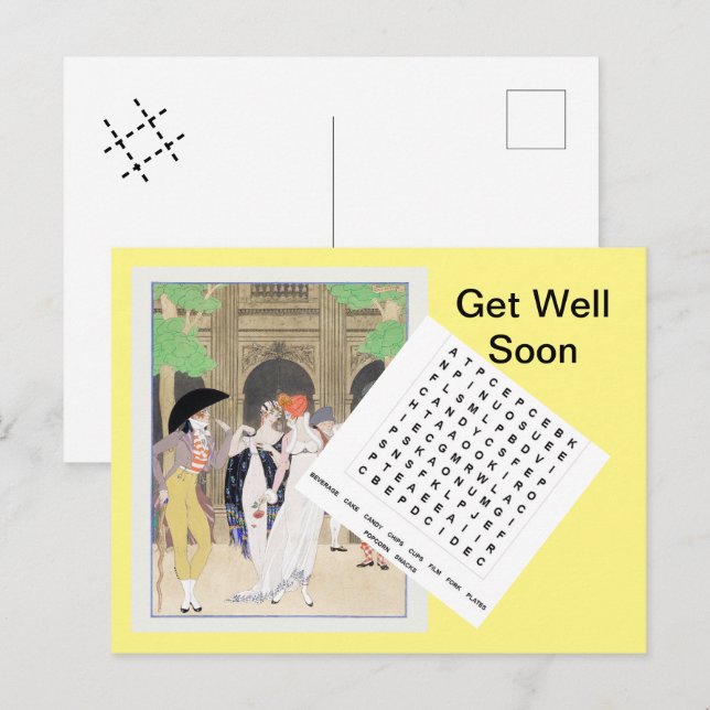 Carte Postale La Merveilleuse au Palais Royal (1921) par Barbier (Devant / Derrière)