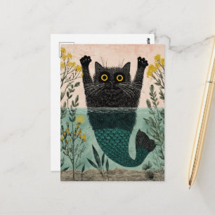 Carte Postale La Mignonne Kitty Sirène