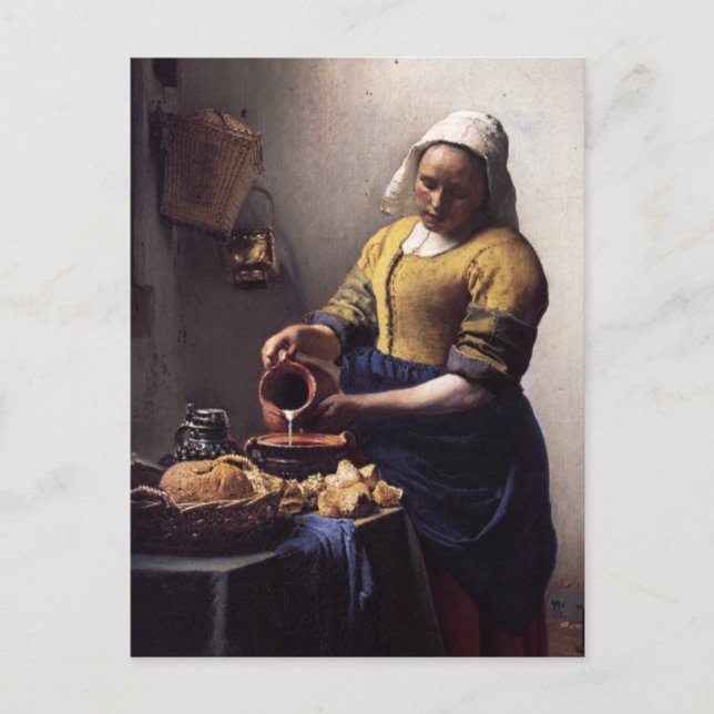 Carte Postale La Milkmaid en détail par Johannes Vermeer (Devant)