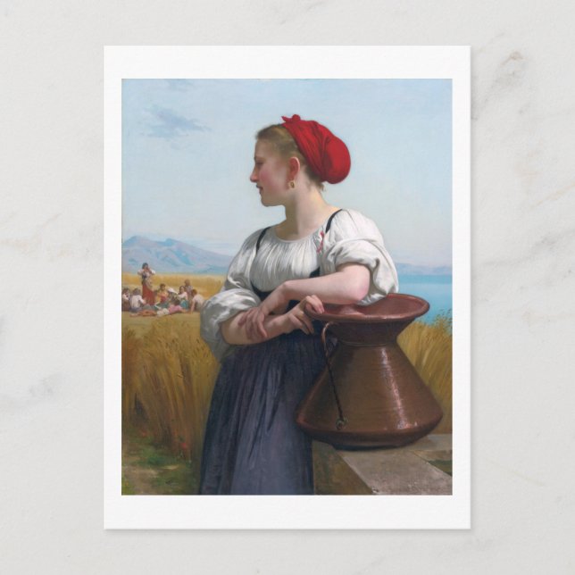 Carte Postale La moissonneuse, Bouguereau (Devant)