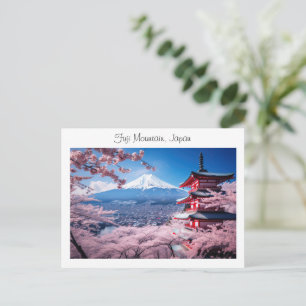 Carte Postale La montagne du Fuji peint en saison de fleurs de c