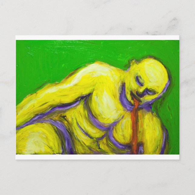 Carte Postale La mort de Socrate (portrait expressionniste) (Devant)