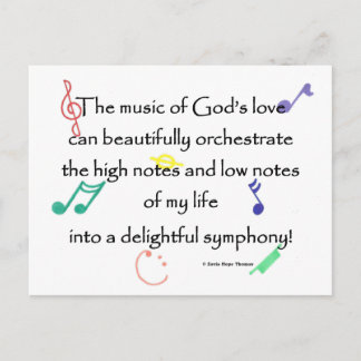 Carte Postale la musique de l'amour de Dieu