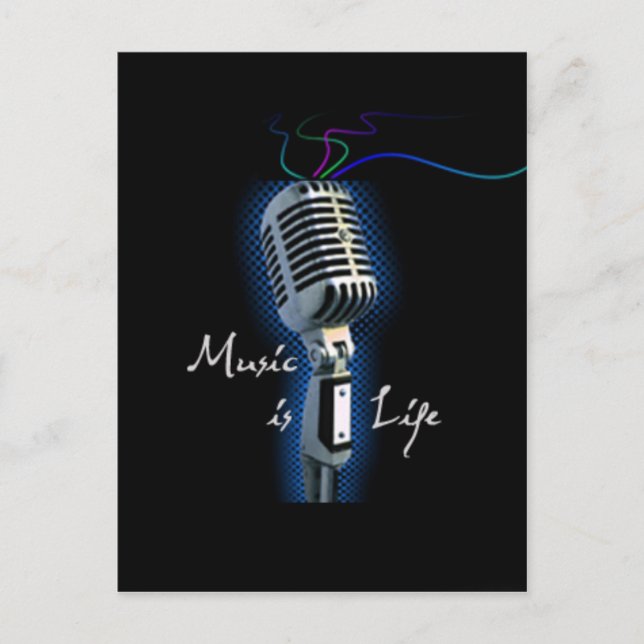 Carte Postale La musique est la vie (Devant)
