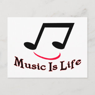 Carte Postale La musique est la vie note musicale