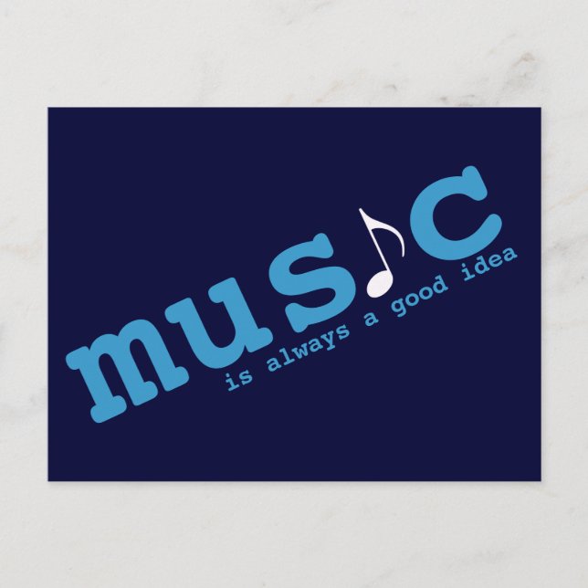 Carte Postale la musique est une bonne idée (Devant)