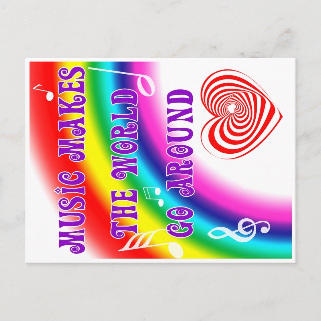 Carte Postale La musique fait tourner le monde (Devant)
