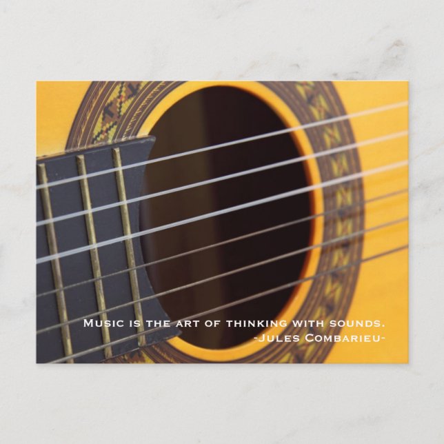 Carte Postale La musique pense avec son guitare (Devant)