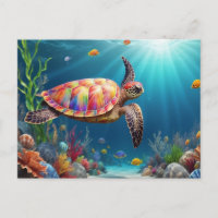 La nage d'une tortue de mer dans les profondeurs o