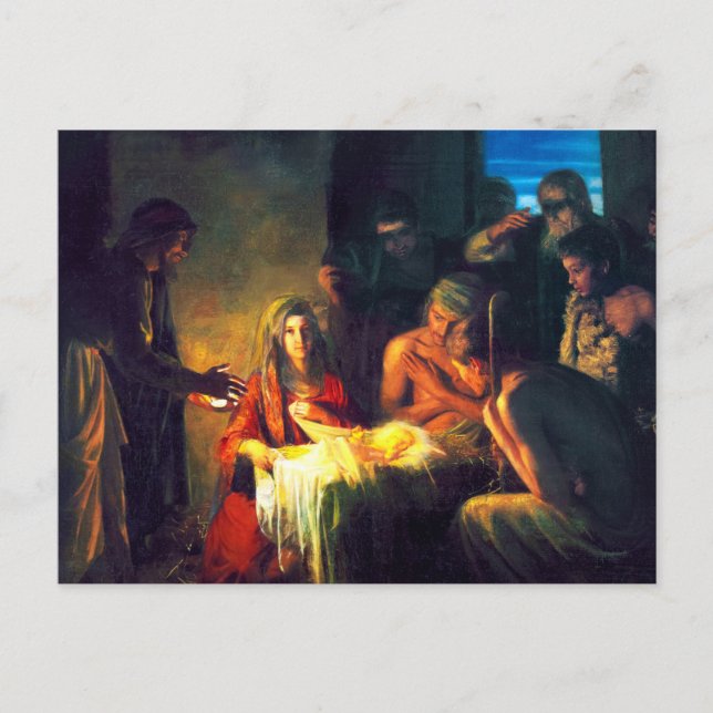 Carte Postale La naissance de Jésus par Carl Bloch (Devant)