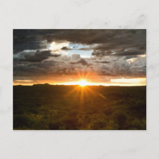 Carte Postale La Namibie - coucher du soleil au-dessus de la