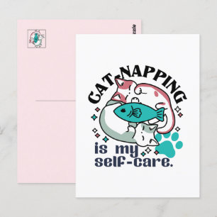 Carte Postale La Nappage De Chats Est Mon Soin Personnel : Chats
