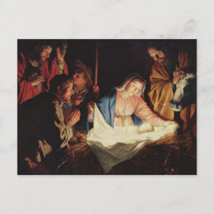 Carte Postale La Nativité de Jésus - Gerard van Honthorst