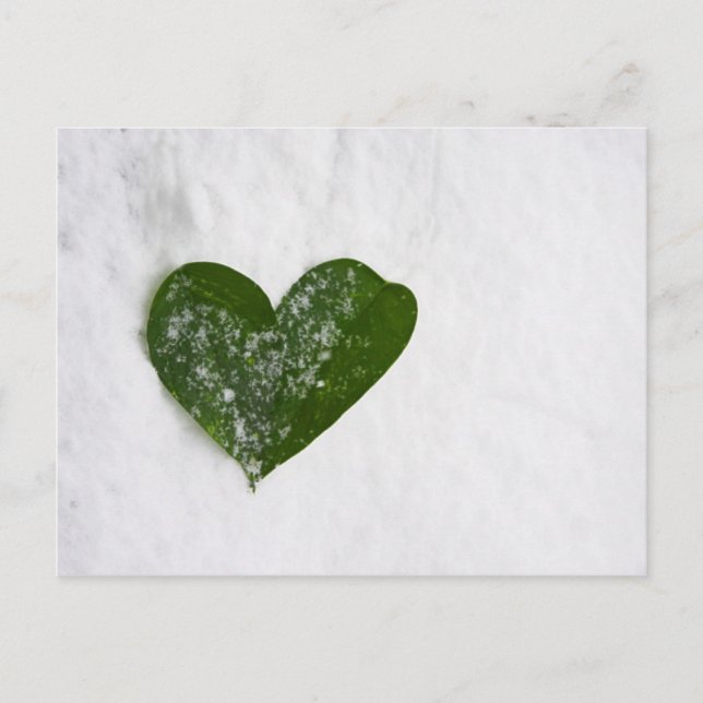 Carte Postale La neige d'hiver de la nature Coeur romantique de  (Devant)