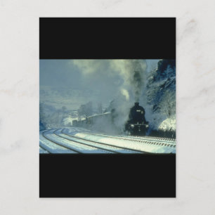 Carte Postale La neige profonde fait le aller_Trains Steam