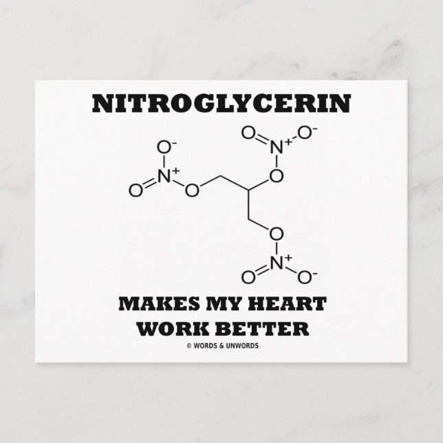 Carte Postale La nitroglycérine rend mon coeur plus efficace (Devant)