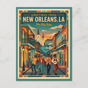 Carte Postale La Nouvelle-Orléans Big Easy Style Vintage