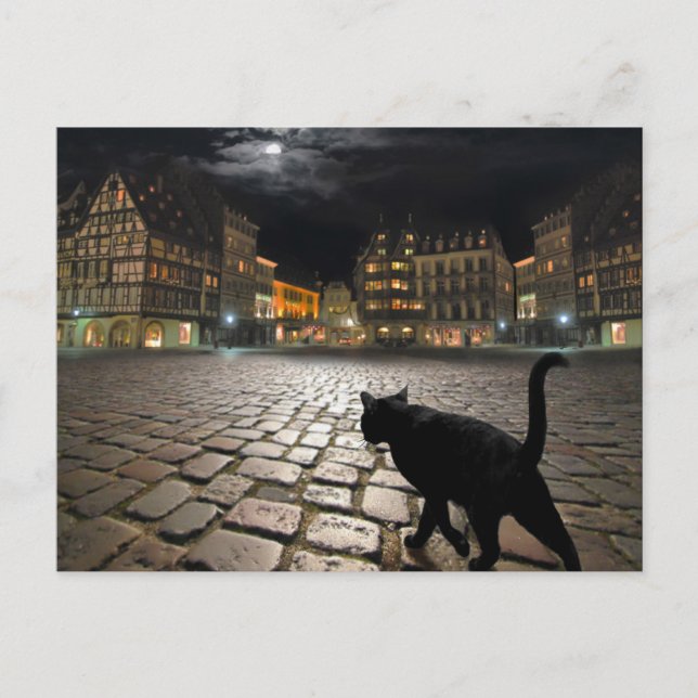 Carte Postale La nuit de Strasbourg (Devant)