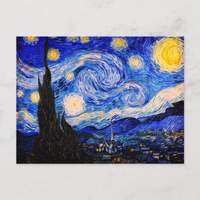 Carte Postale La Nuit étoilée de Vincent Van Gogh (Devant)