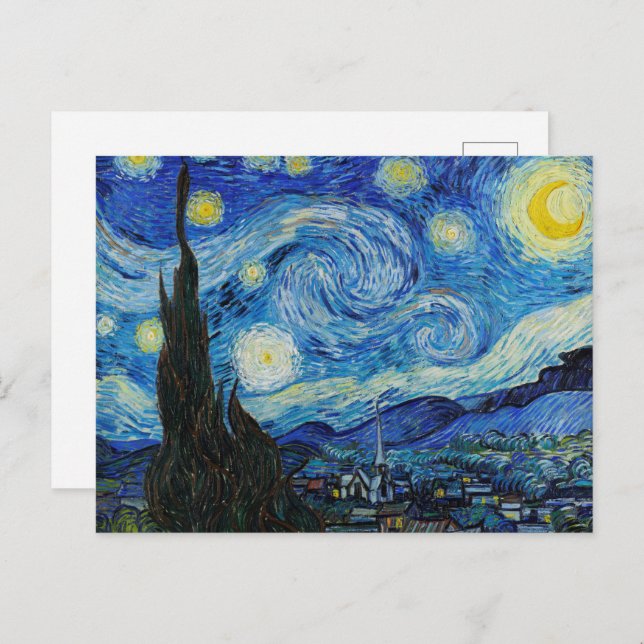 Carte Postale La nuit étoilée par Vincent Van Gogh (Devant / Derrière)