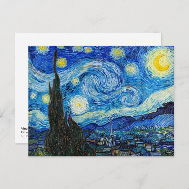 Carte Postale La nuit étoilée | Van Gogh | (Devant / Derrière)