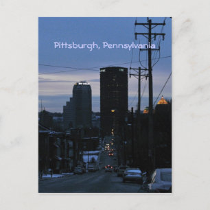 Carte Postale La nuit tombe sur Pittsburgh, PA