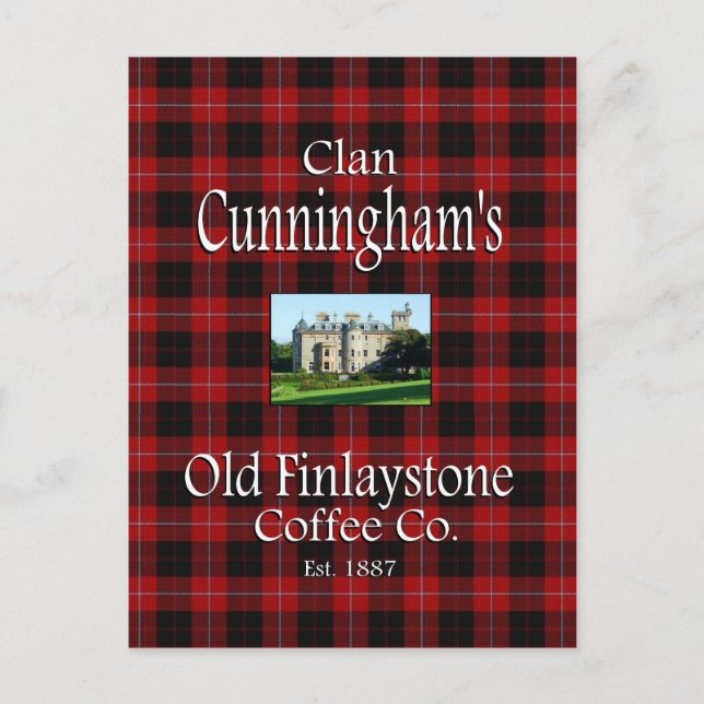 Carte Postale La Old Finlaystone Coffee Co. de Clan Cunningham. (Devant)
