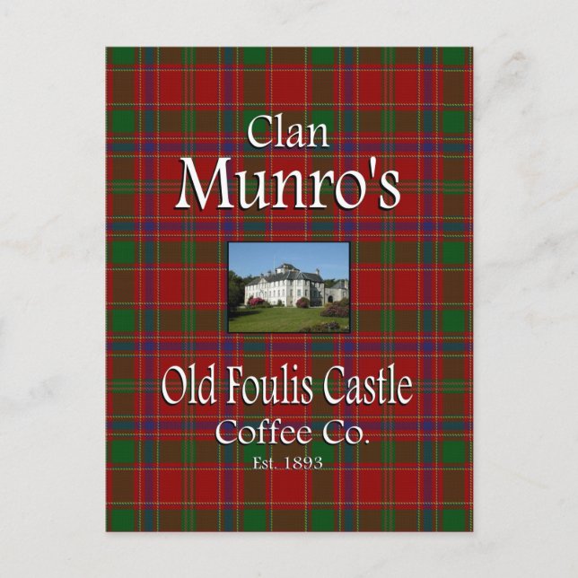 Carte Postale La Old Foulis Castle Coffee Co de Clan Munro. (Devant)