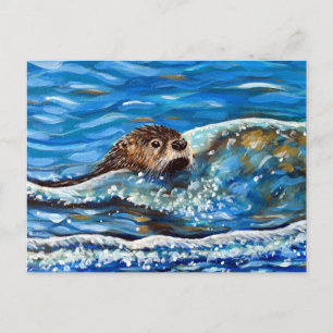 Carte Postale La Otter dans la peinture de la mer