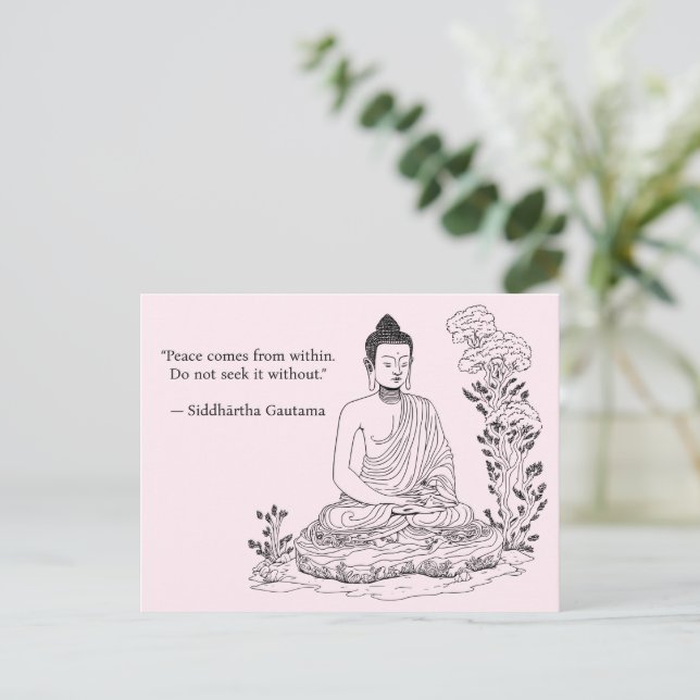 Carte Postale La paix vient de l'intérieur Bouddha (Debout devant)