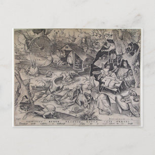 Carte Postale La paresse par Pieter Bruegel l'Ancien